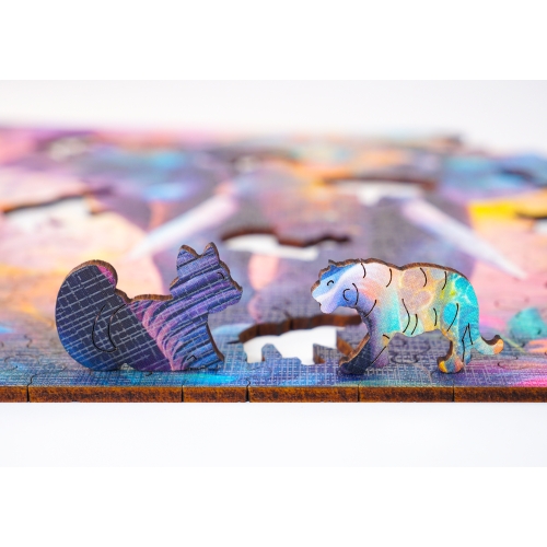 Puzzle Drewniane 25 x 25 cm SŁOŃ 145 Elementów Układanka Drewniana